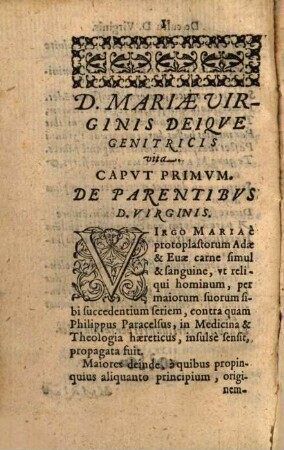 Vita D. Mariae Virginis Deiqve Genitricis