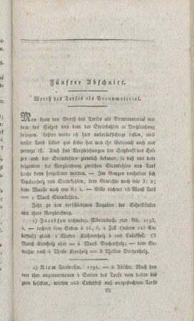 Fünfter Abschnitt. Werth des Torfes als Brennmaterial.