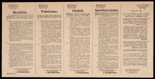 "Merbklatt."- Ergänzungen zur Presseverordnung vom 30.11.1916