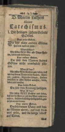Die heiligen Zehen Gebote Gottes.