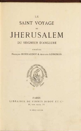Le saint voyage de Jherusalem