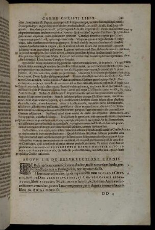 Argum. Lib. De Resurrectione Carnis.