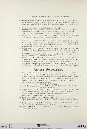 Uri und Unterwalden (Nr. 883-1015)