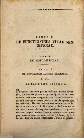 Physiologia medicinalis, 4. Physiologiae specialis ; 2