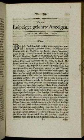 No. 79. Den 2ten October 1789.