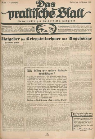 3.1918: praktische Blatt