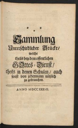 Sammlung Unterschiedlicher Stücke ...