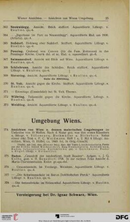 Umgebung Wiens (Nr. 374-416)