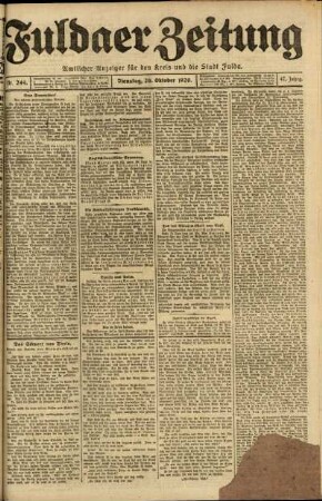 Ausgabe vom Dienstag, den 26. Oktober 1920.