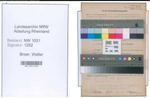 Entnazifizierung Walter Broer , geb. 00.00.0000 (Reg.Inspektor)