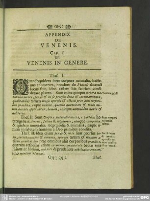 Appendix De Venenis