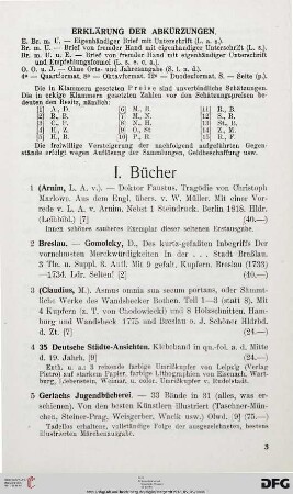 I. Bücher (Nr. 1-41)