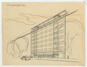 Wohn- und Geschäftshaus Kurfürstendamm 169/170, Berlin-Wilmersdorf: Perspektivische Ansicht