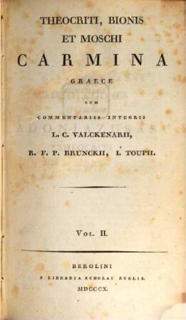 Theocriti, Bionis et Moschi Carmina graece, 2