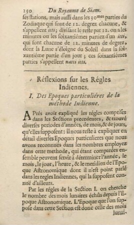 Réflexions sur les régles Indiennes