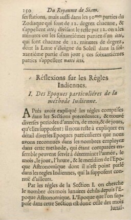 Réflexions sur les régles Indiennes