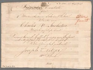Freimaurerkantate, Singstimme (4), Männerchor, op. 11. - BSB Mus.Schott.Ha 5492