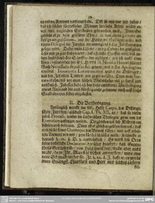 II. Die Vertheidigung