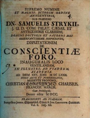 De conscientiae foro