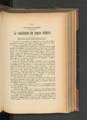 Indochine - La connaissance des langues indigènes.