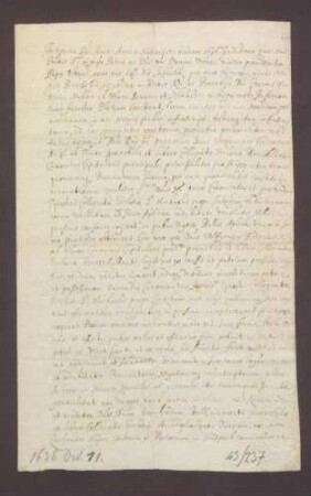 Procuratorium für Wolfgang Friedrich Mühl von Ulmen zum Zweck der Besitzergreifung eines Kanonikats am Stift zu Sinsheim.
