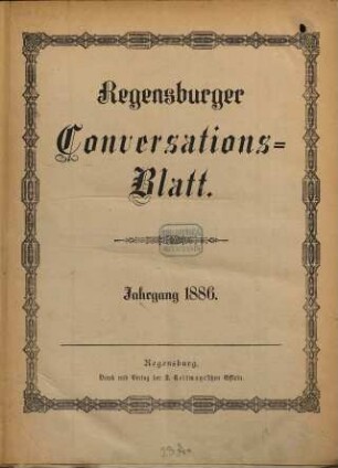 Regensburger Conversations-Blatt. 1886