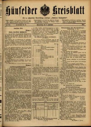 Ausgabe vom Donnerstag, den 03. September 1914.
