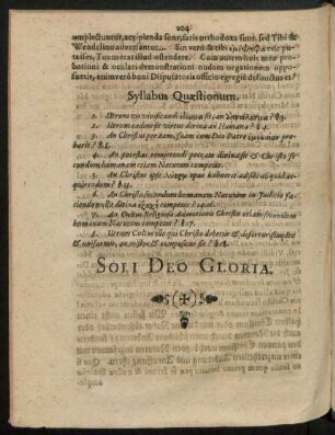 Syllabus Quaestionum.