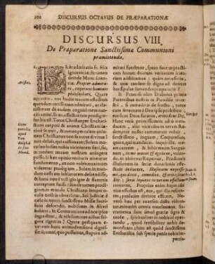 102-114, Discursus VIII. De Praeparatione Sanctissime Communioni praemittenda.