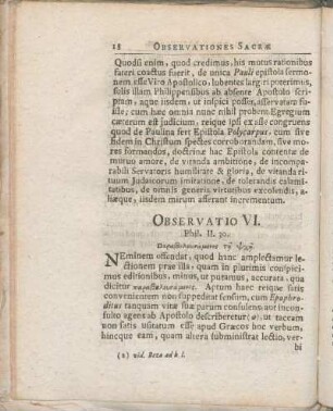 Observatio VI. Phil. II. 30.