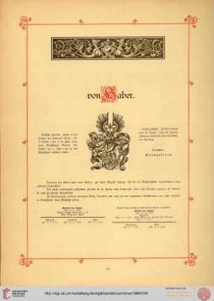 von Haber, von Hagen, von Hardenberg, von Helmstatt, Henking von Lasollaye, von Hennin, von Hermann, von Hillern, von Hillern-Flinsch, von Hofer, von Hoffmann, von Holle, von Holzing, von Horadam, von Hornstein, Huber von Gleichenstein, von und zu Hunoltstein