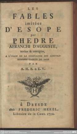 Les Fables imitées d'Esope