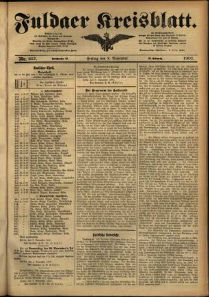 Ausgabe vom Freitag, den 08. November 1907.