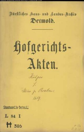Hülper, Johanns Erben gegen Johann Meier zu Bexten - Schuldforderung
