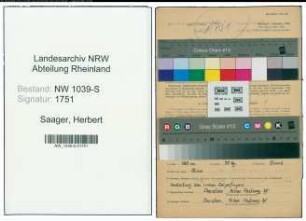 Entnazifizierung Herbert Saager , geb. 23.01.1921 (Bankangestellter)