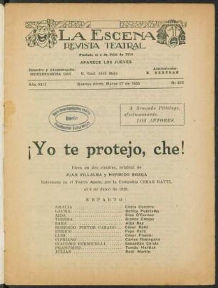¡Yo te protejo, che! : pieza en dos cuadros