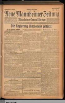 Neue Mannheimer Zeitung : NMZ : Mannheimer Neues Tageblatt, Mittag-Ausgabe