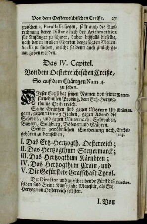 Das IV. Capitel. Von dem Oesterreichischen Creiße