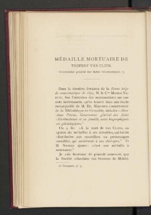 Médaille mortuaire de Thierry van Cloon, Gouverneur général des Indes Néerlandaises