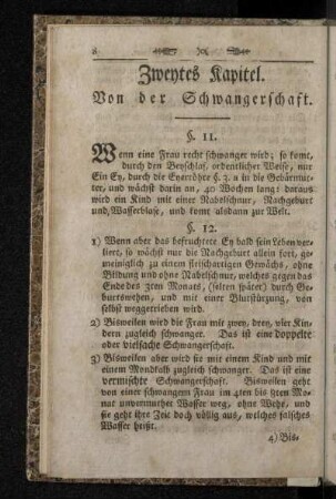 Zweytes Kapitel. Von der Schwangerschaft.