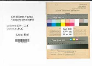 Entnazifizierung Emil Juehe , geb. 27.03.1904 (Ingenieur)
