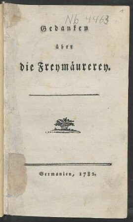 Gedanken über die Freymäurerey