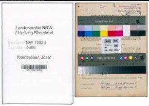 Entnazifizierung Josef Kleinbreuer, geb. 01.02.1903 (Kaufm.Angest.)
