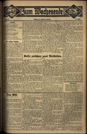 Dritte Ausgabe vom Sonntag, den 27. April 1930.