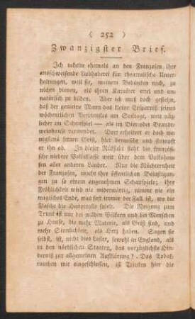 Zwanzigster Brief.