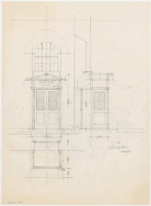 Döllgast, Hans; Bernstein; Ev. Pfarrkirche - Fenster (Grundriss; Ansicht; Schnitt)