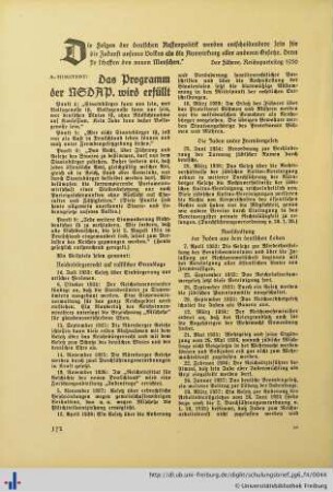 Das Programm der NSDAP. wird erfüllt.