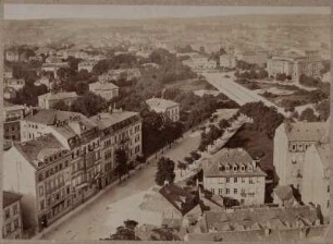 Dresden-Neustadt, Blick vom Turm der Dreikönigskirche nach Nordosten zum Albertplatz