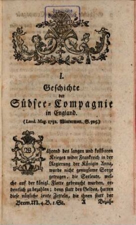 Bremisches Magazin zur Ausbreitung der Wissenschaften, Künste und Tugend, 4. 1760