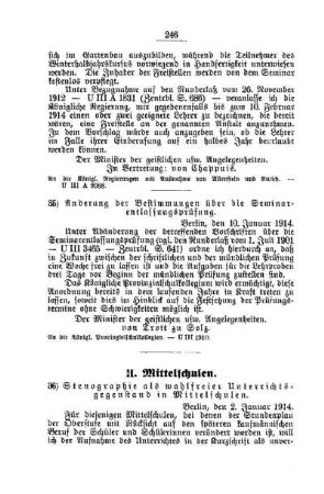 Stenographie als wahlfreier Unterrichtsgegenstand in Mittelschulen : [H. Mittelschulen]